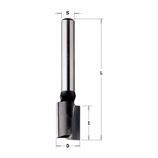 Rechte groeffrees, HW D=8mm S=8mm L=55mm I=20mm