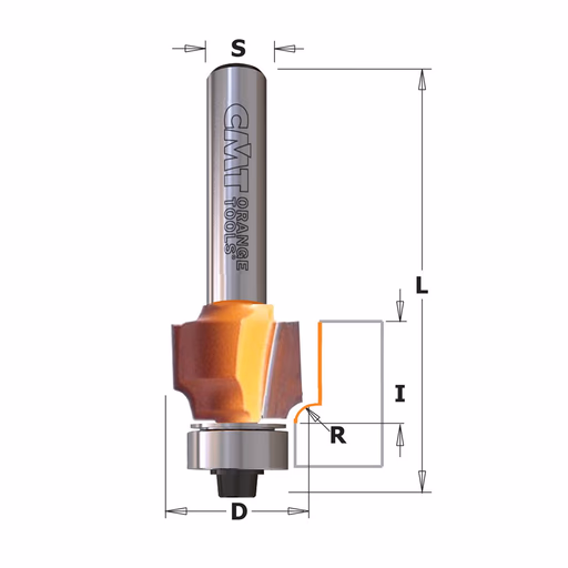 Holle radiusfrees zonder opstaande kant, HW D=16,7mm L=53mm I=12,7mm R=2mm · 738.167.13