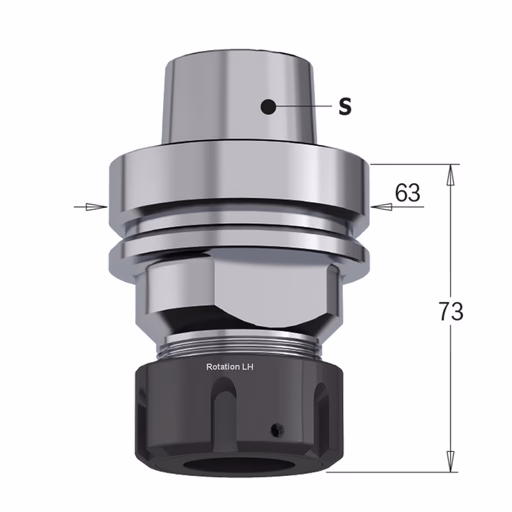 Mandrin ER32 HSK-F63 chromé gauche · 183.300.02
