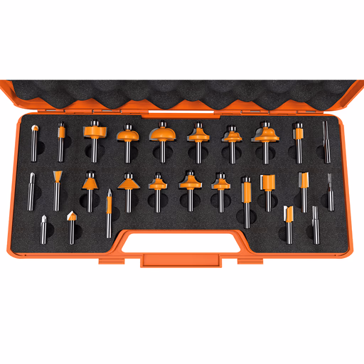 26-delige frezenset in oranje opbergkoffer, HW S=6mm