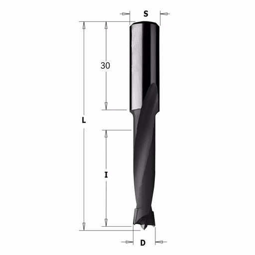 Drevelboor, rechts D=5mm L=70mm L1=30mm I=35mm · 311.050.11